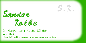 sandor kolbe business card